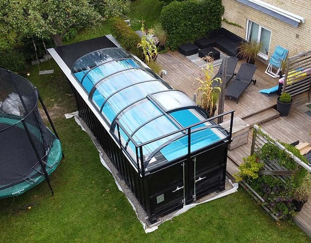 Container Pool 6.11 x 2.5 m with Roof — Premium Pack